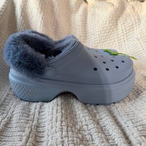 Crocs | Platform Baby Blue with Faux Fur Lining | Size: W12 but fits a W10/11